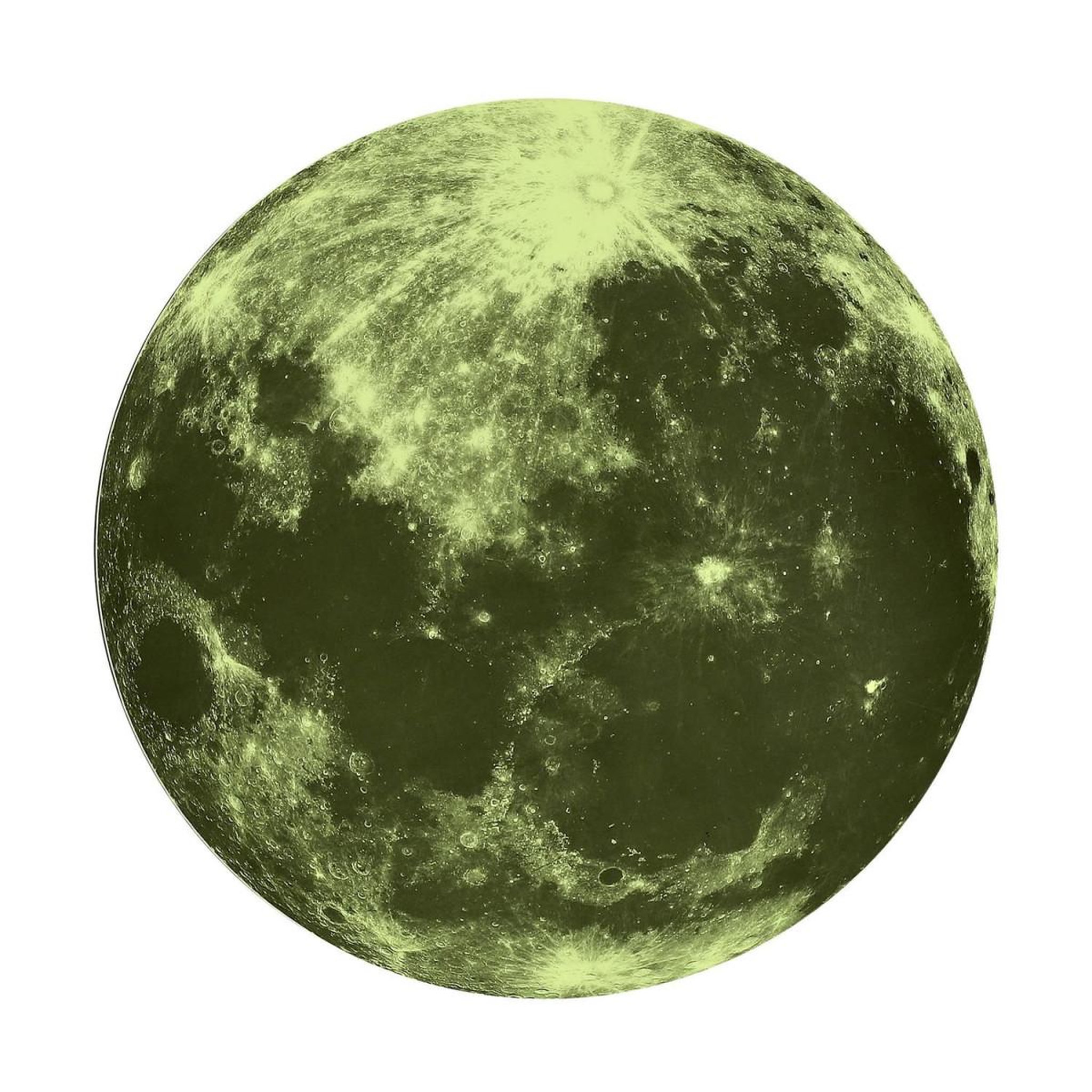 HOME DECO KIDS Sticker mural phosphorescent  lune  25cm vert