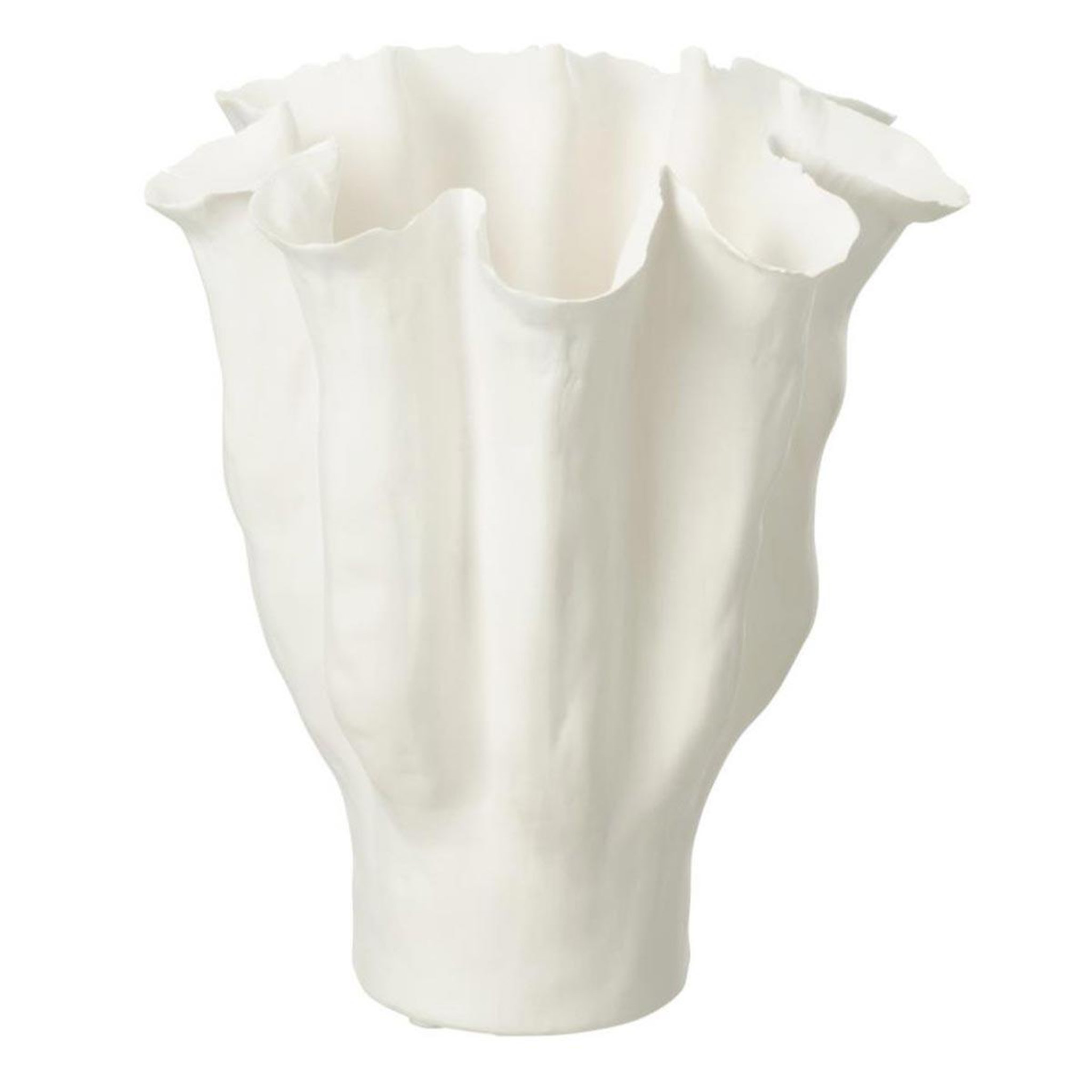 J-LINE Vase déco en céramique  calyx  31cm blanc