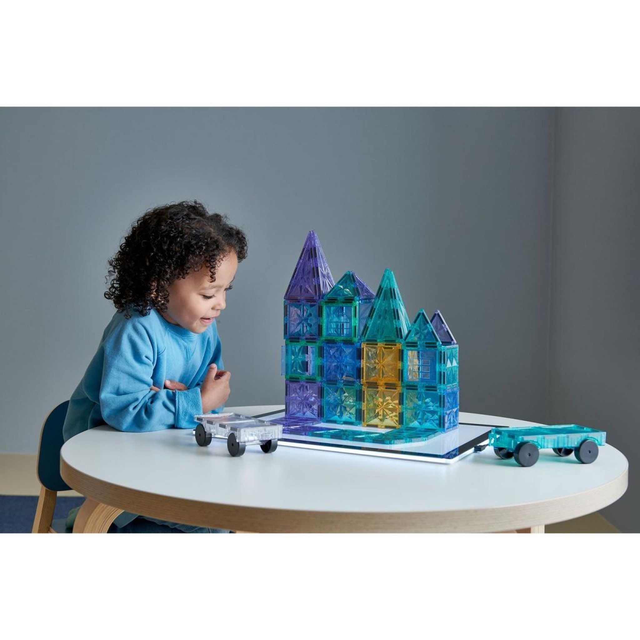Voir la diapositive 4 : MAGGENIUS Blocs de construction magnétiques — Paillettes — 110 pièces