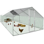 ID MARKET Enclos poulailler 18 m² parc grillagé 6x3 M acier galvanisé