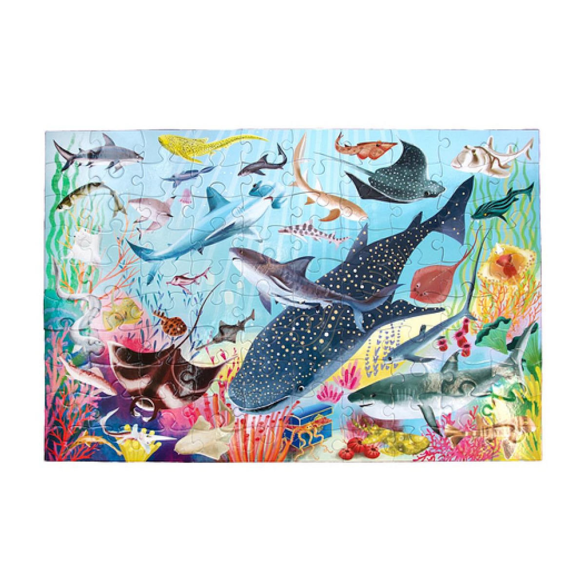 Eeboo Love of Sharks 100 Piece Puzzle