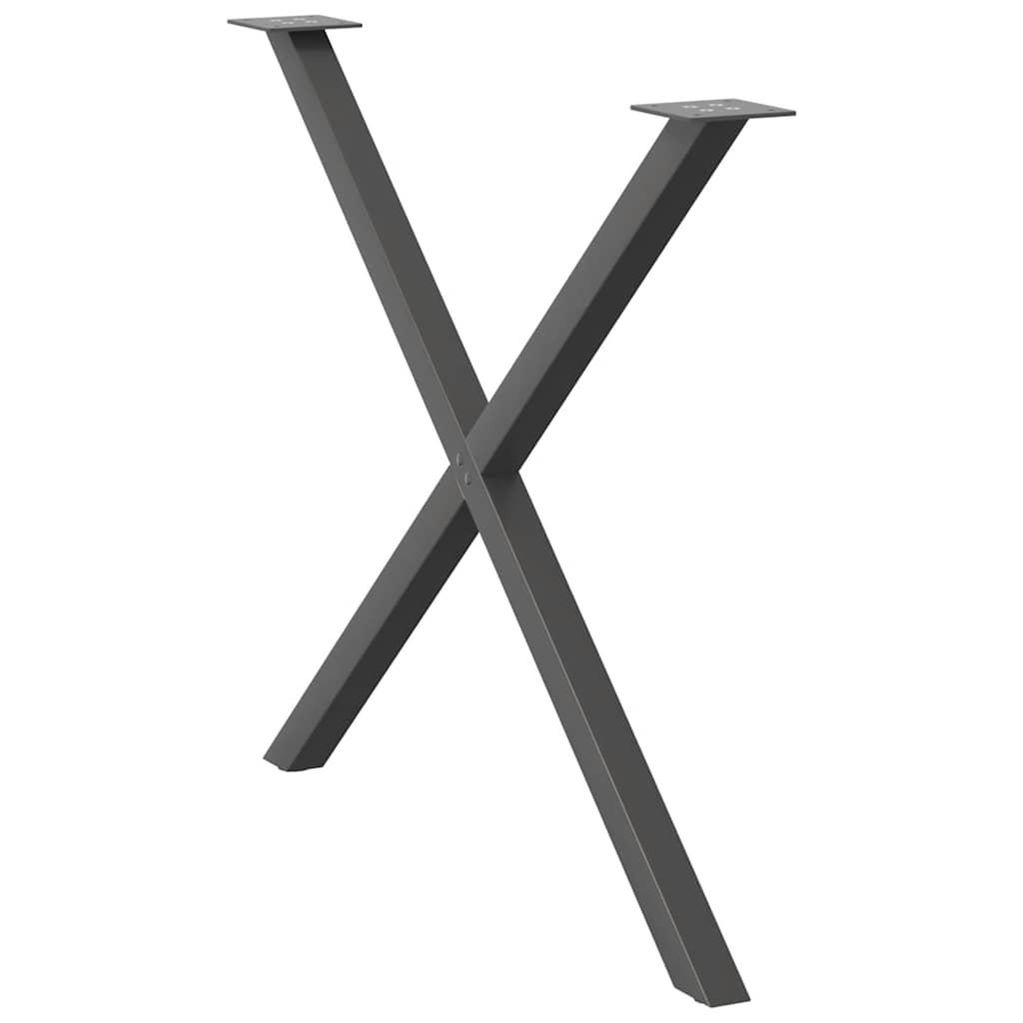 Voir la diapositive 4 : VIDAXL Pieds de table a manger forme de X 2 pcs 90x(72-73) cm acier