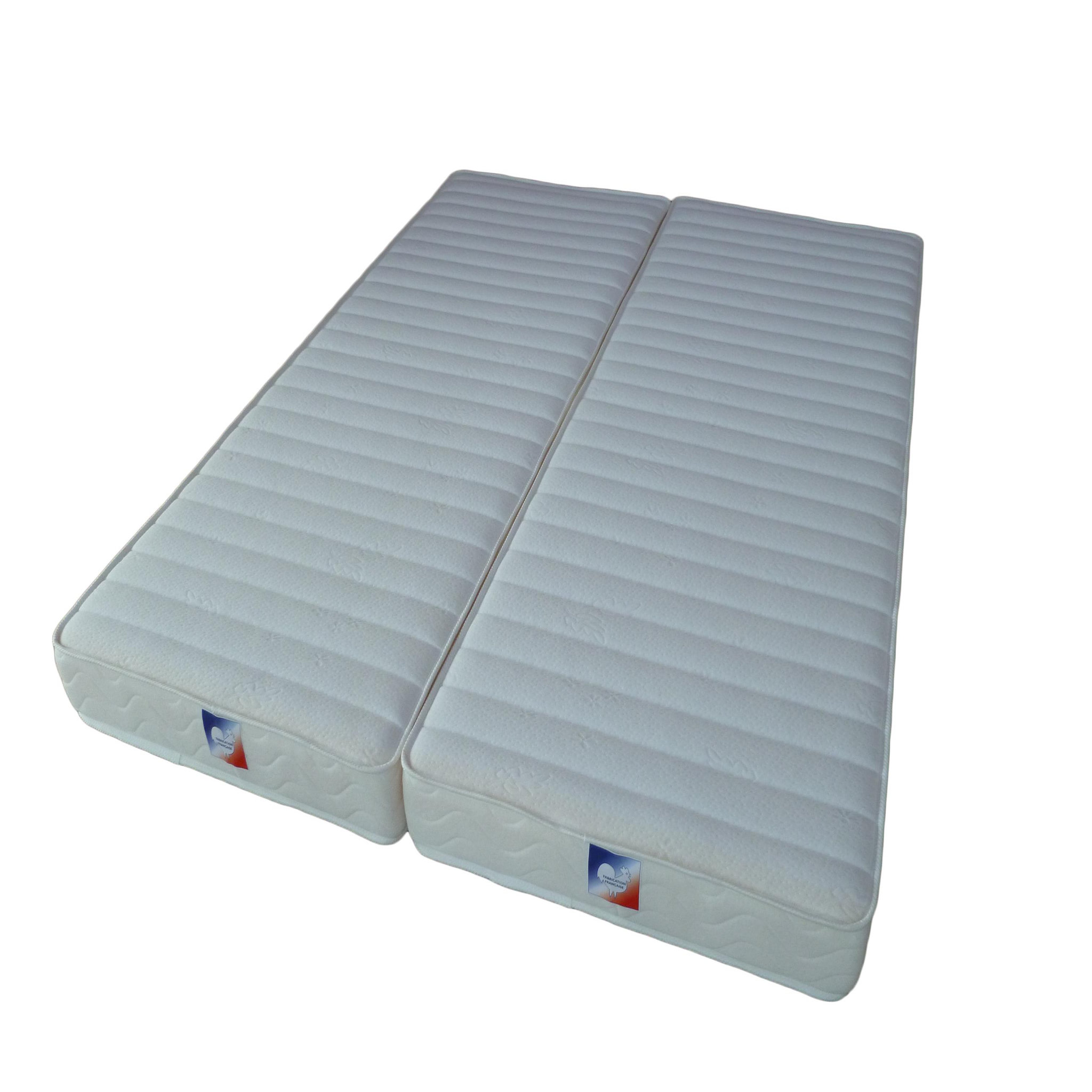 Ensemble de 2 matelas latex 80x200 cm SYMPHONIE pour lit relaxation 