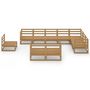 Voir la diapositive 3 : VIDAXL Salon de jardin 10 pcs marron miel bois de pin massif