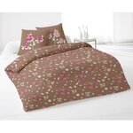 Home collection Parure housse de couette 3pcs 240x220cm 100%coton 52fils lea taupe