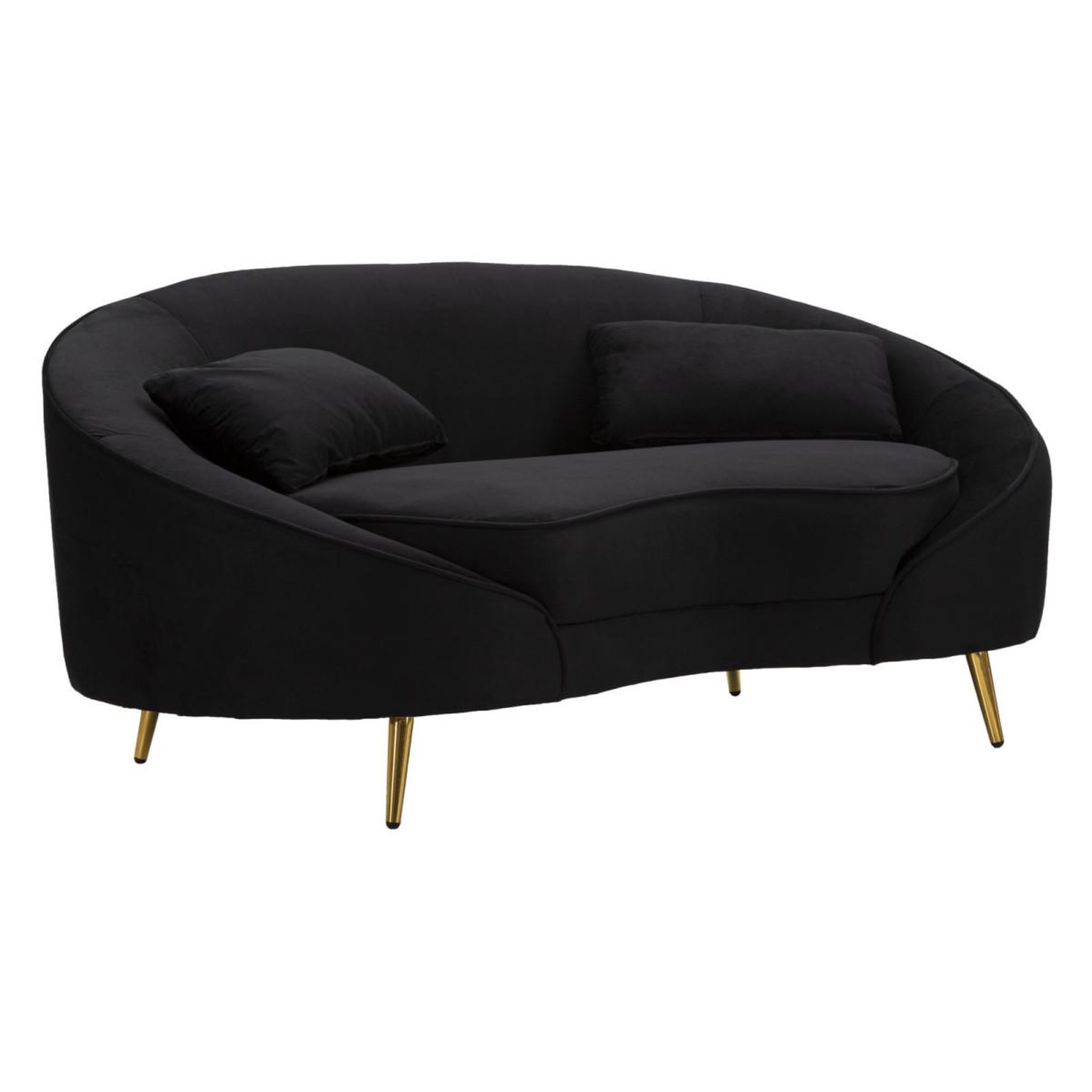 Paris Prix Canapé 2 places en tissu  oslo  148cm noir