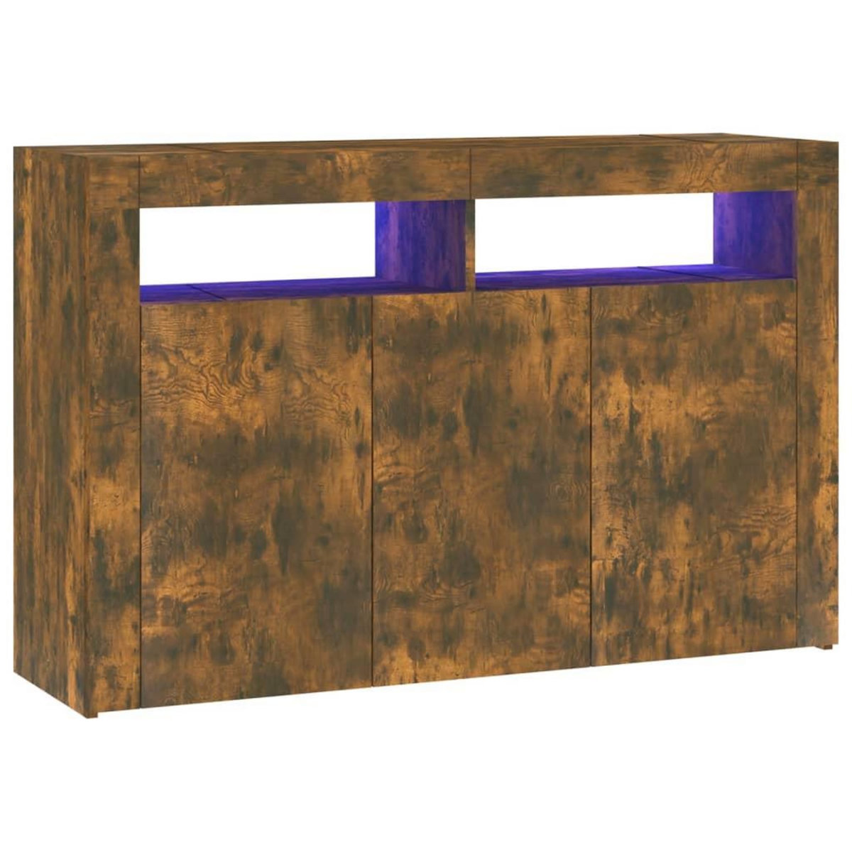 VIDAXL Buffet avec lumieres LED chene fume 115,5x30x75 cm