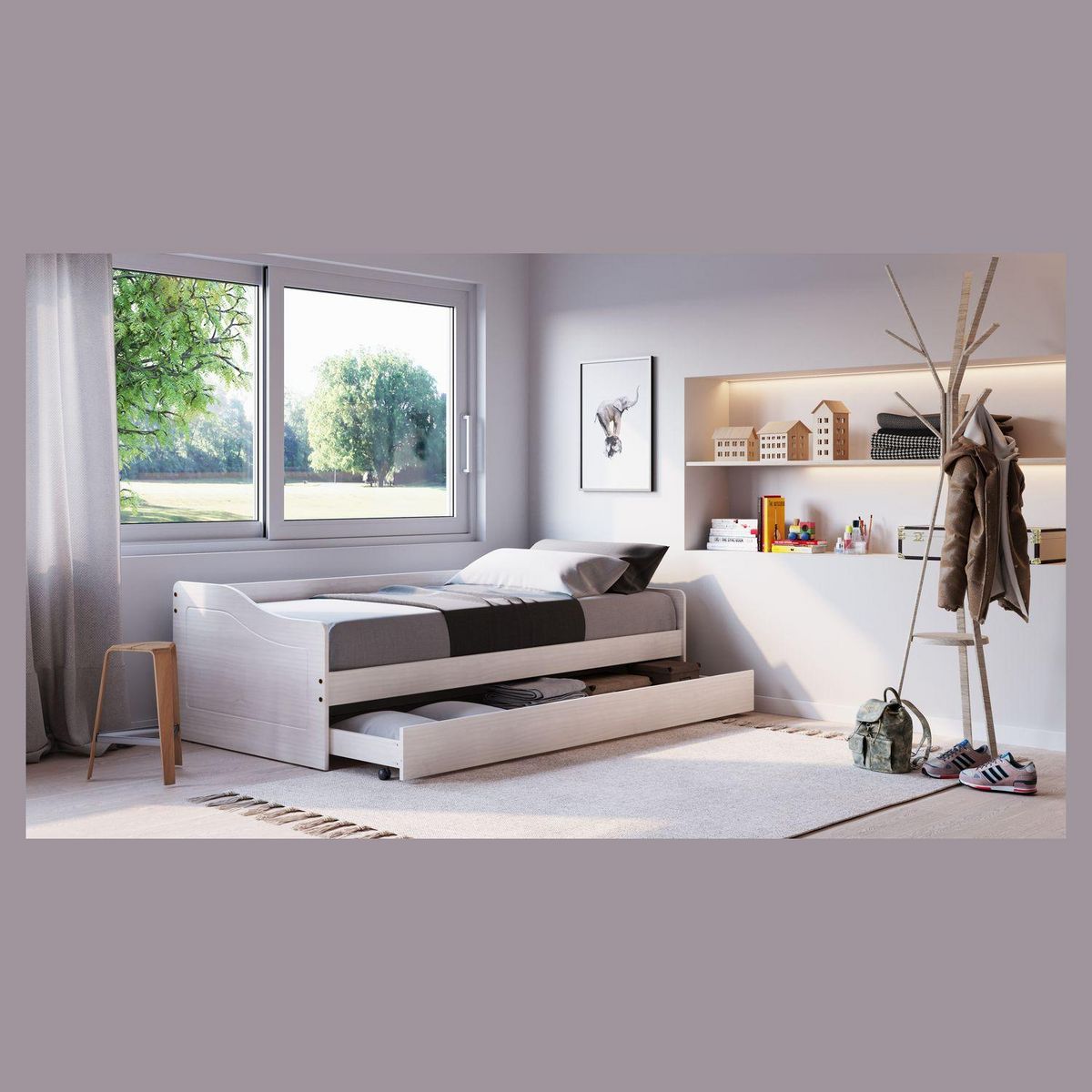 Lit banquette gigogne 90x200 cm ANDREA