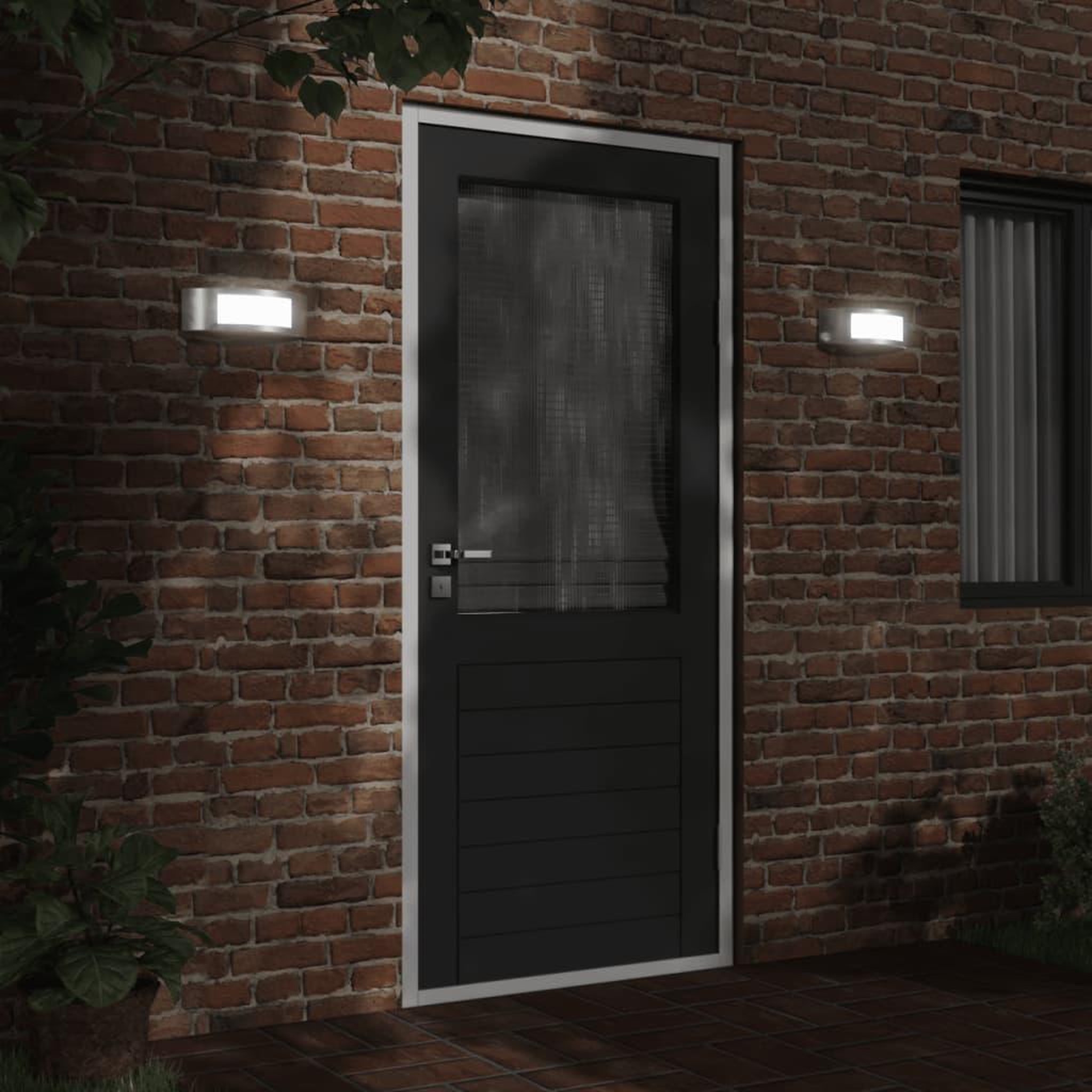 Voir la diapositive 3 : VIDAXL Appliques murales d'exterieur 2pcs argente acier inoxydable