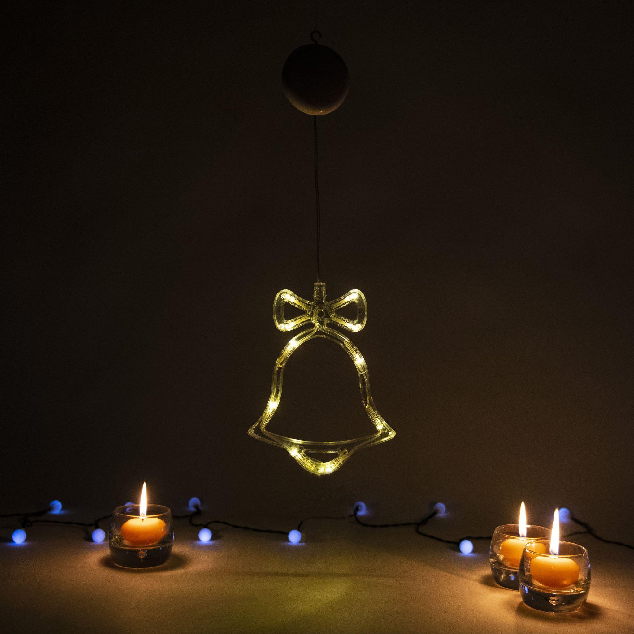 Voir la diapositive 5 : WERKAPRO Cloche lumineuse à pile 10LED  18 x 15 x 1cm