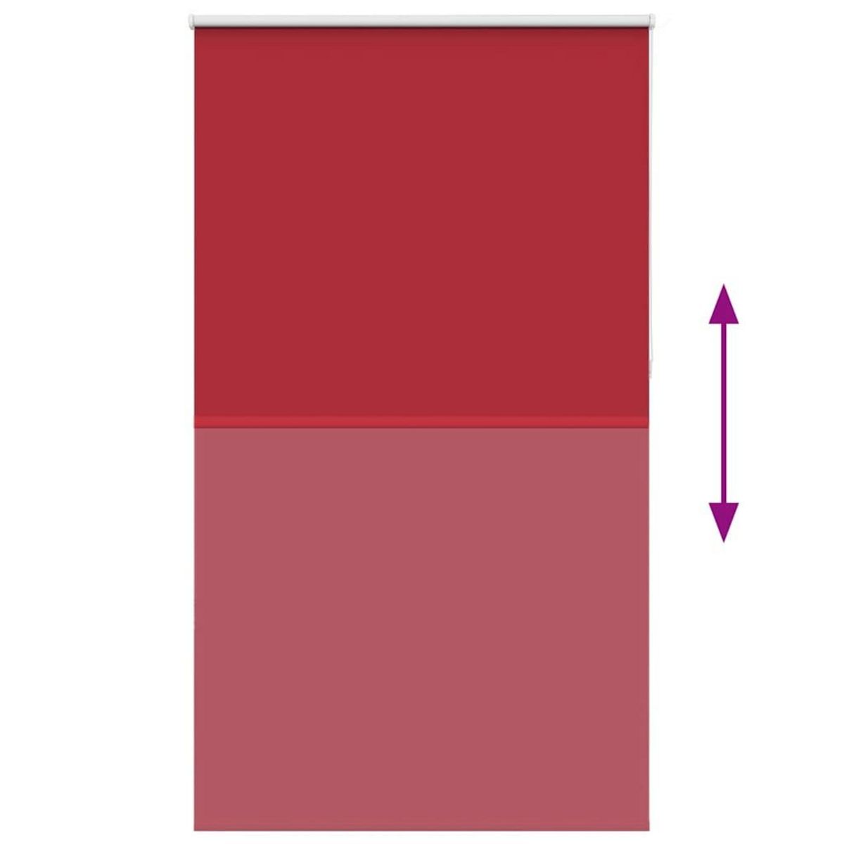 VIDAXL Store enrouleur occultant rouge largeur du tissu 136,6 cm