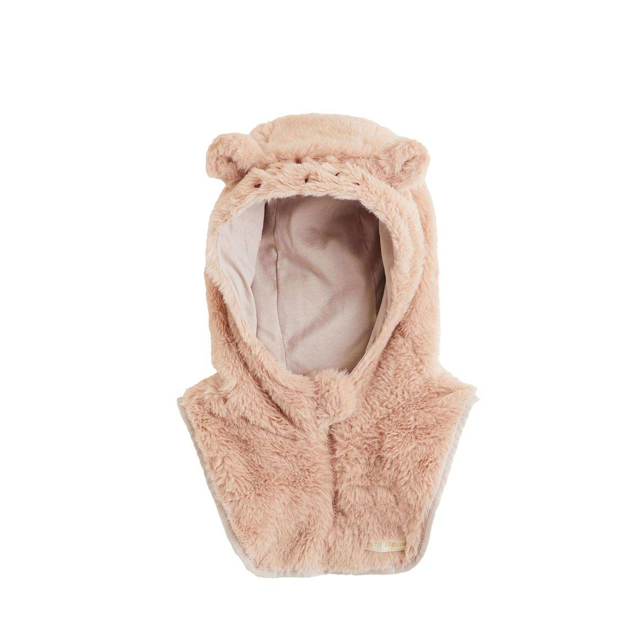 PETIT BEGUIN Capuche bébé en fausse fourrure Laponie. Coloris disponibles : Rose