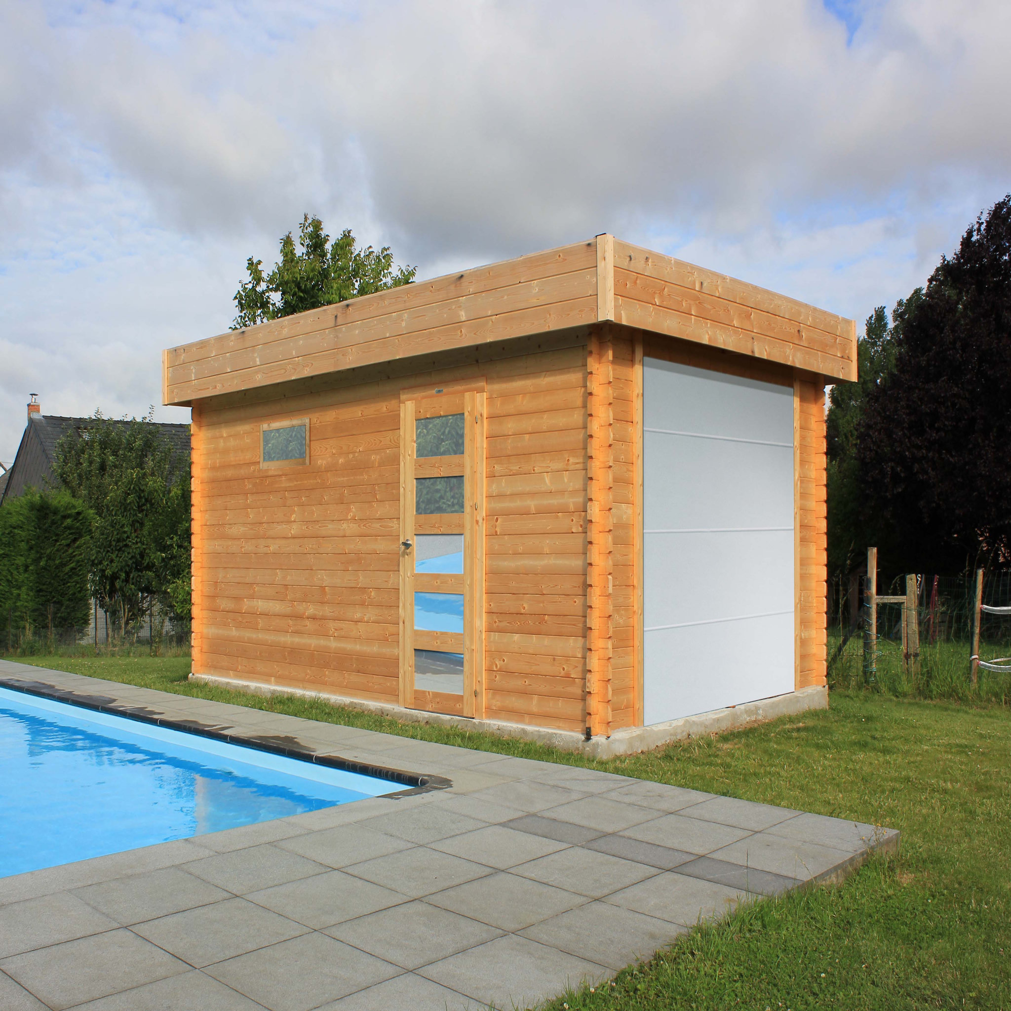 SOLID SUPERIA Garage bois Telfer 17,07 m² avec porte sectionnelle