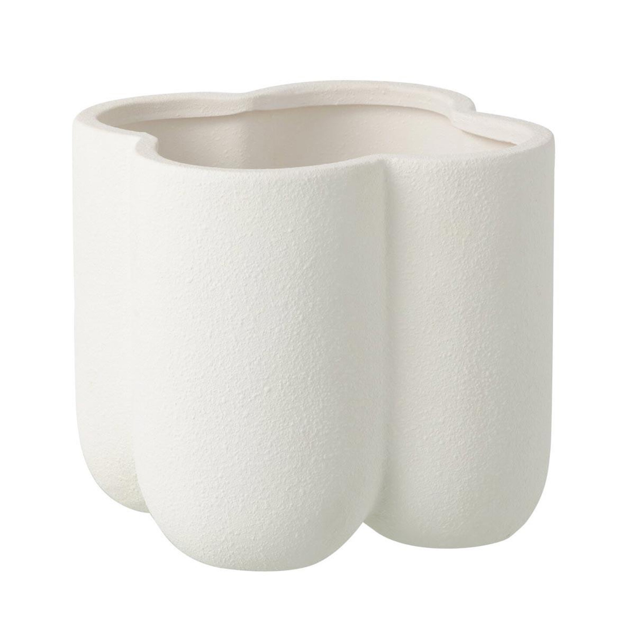 J-LINE Cache-pot en argile  buddy  22cm blanc