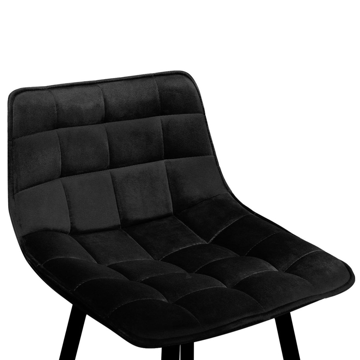 ID MARKET Lot de 2 tabourets de bar MADY en velours noir