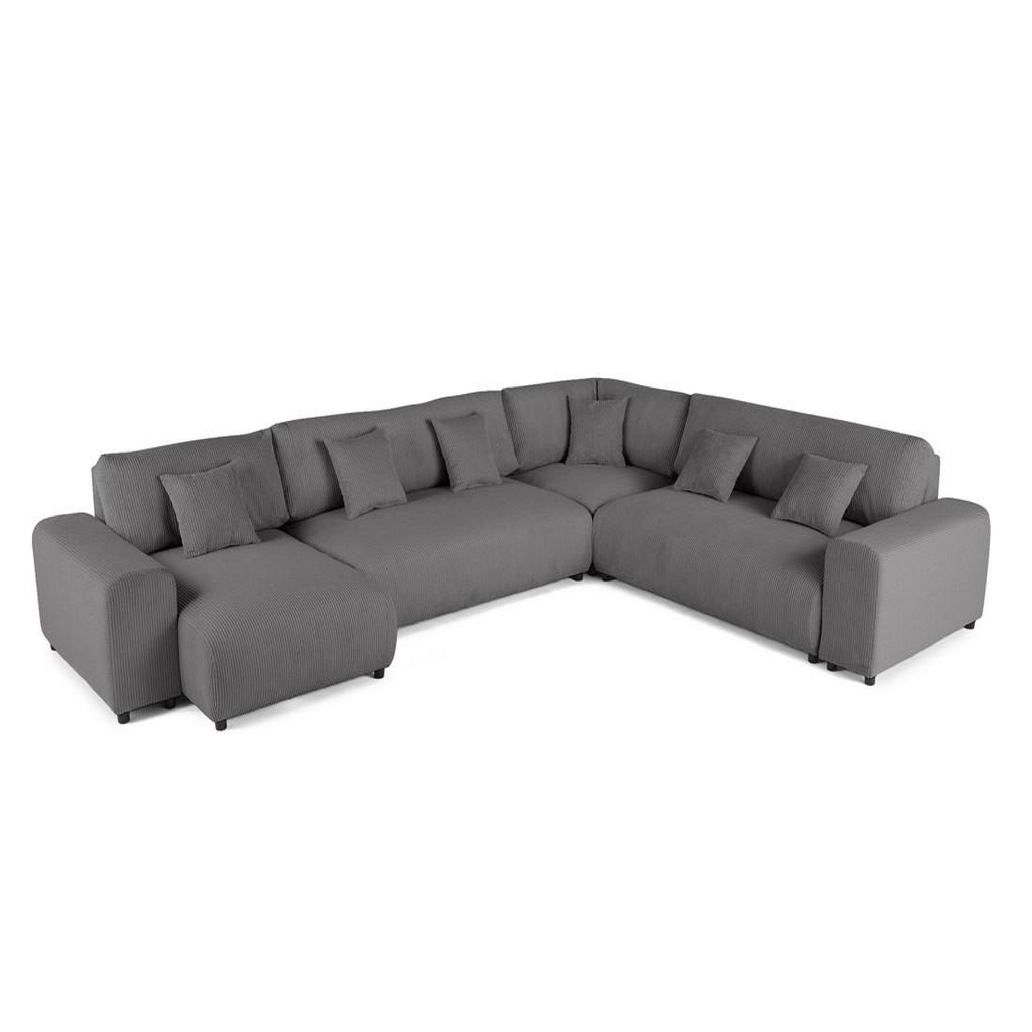 Voir la diapositive 5 : BEST MOBILIER Garance - canapé modulable d'angle droit - 8 places - en velours côtelé