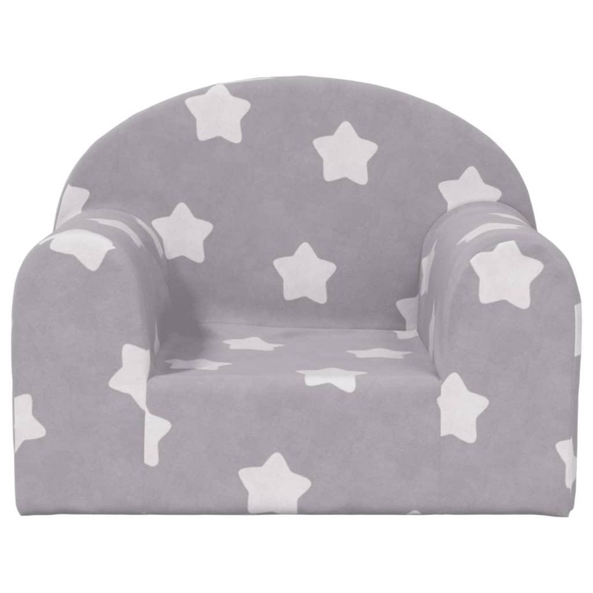 VIDAXL Canape pour enfants gris clair avec etoiles peluche douce