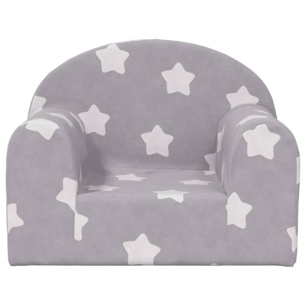 VIDAXL Canape pour enfants gris clair avec etoiles peluche douce