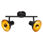 GLOBO Spot 2 lumières en métal - Noir et doré