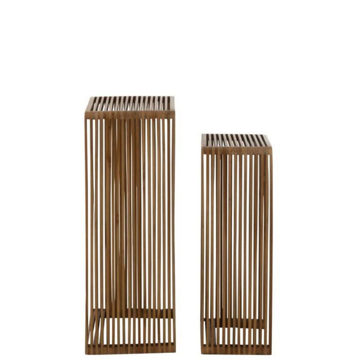 Paris Prix Lot de 2 Tables d'Appoint en Bois  Teck  88cm Naturel