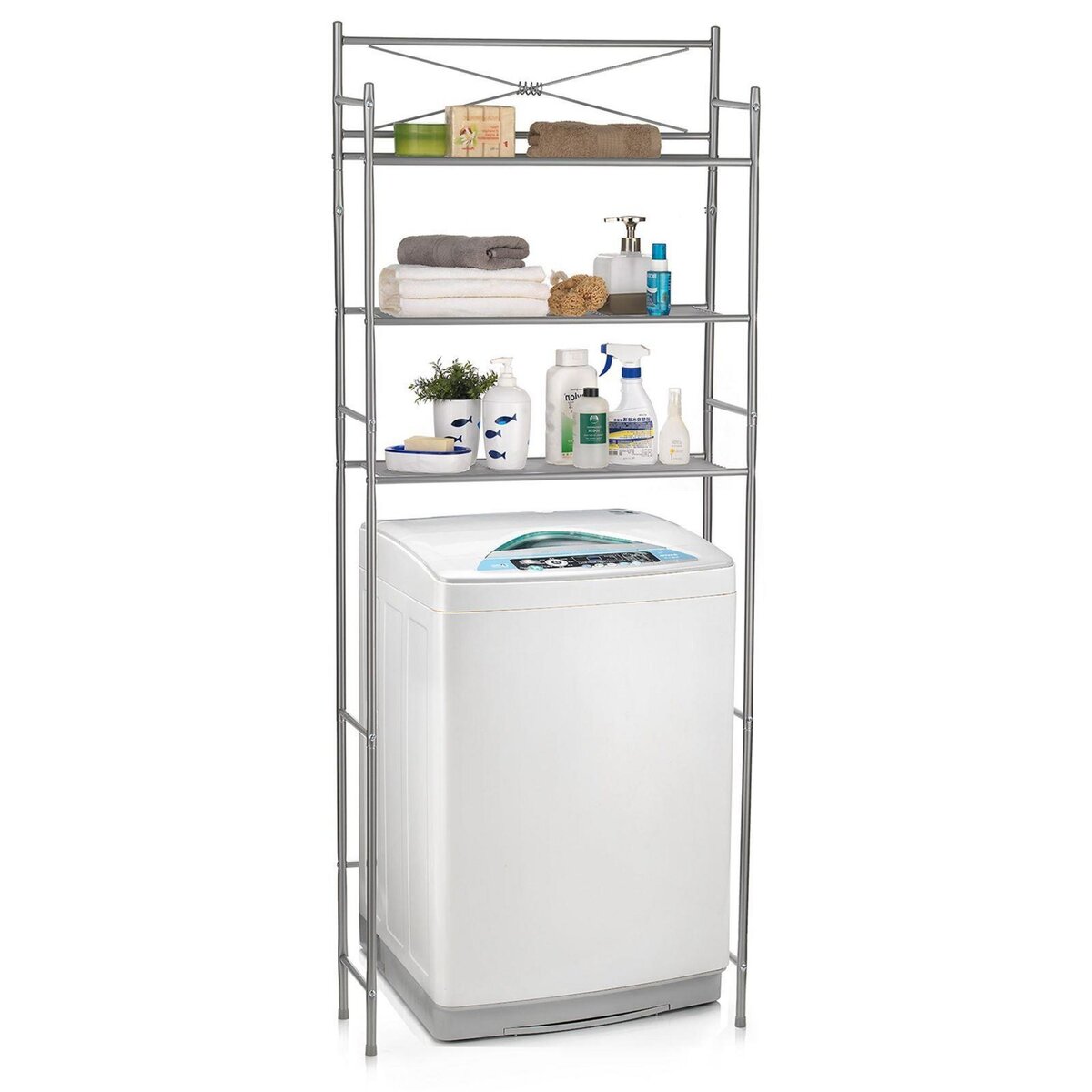 IDIMEX Etagère de salle de bain MARSA, rangement pour WC/lave-linge, en métal