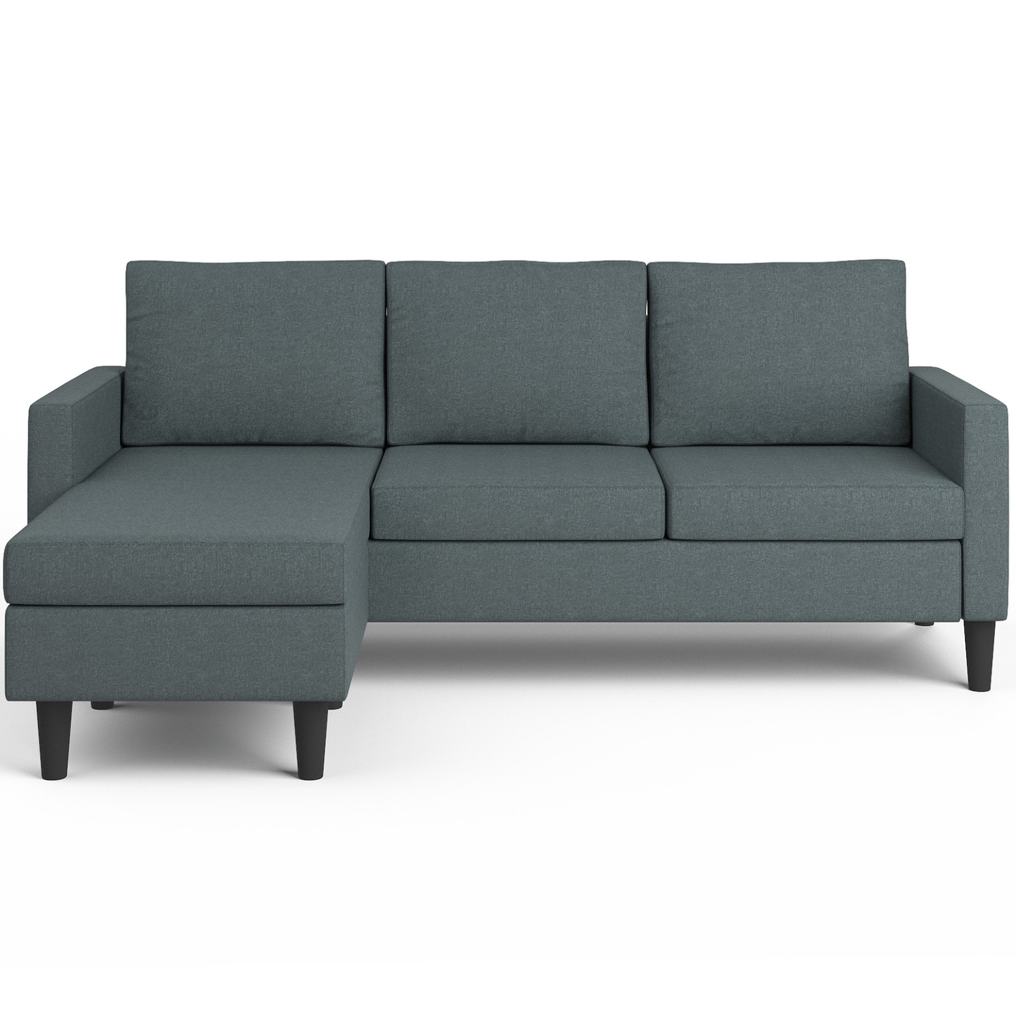 Voir la diapositive 3 : ID MARKET Canapé d'angle réversible 3 places marius 200 cm en tissu gris anthracite