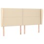 Voir la diapositive 2 : VIDAXL Tete de lit avec oreilles Creme 203x23x118/128 cm Tissu