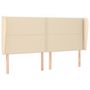 Voir la diapositive 2 : VIDAXL Tete de lit avec oreilles Creme 203x23x118/128 cm Tissu