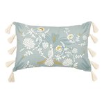 ATMOSPHERA Coussin Déco Brodé  Wild Romance  38x58cm Vert Céladon