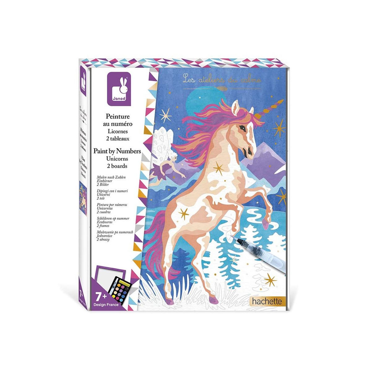 Juratoys-Janod Peinture au numero aquarelle Licornes