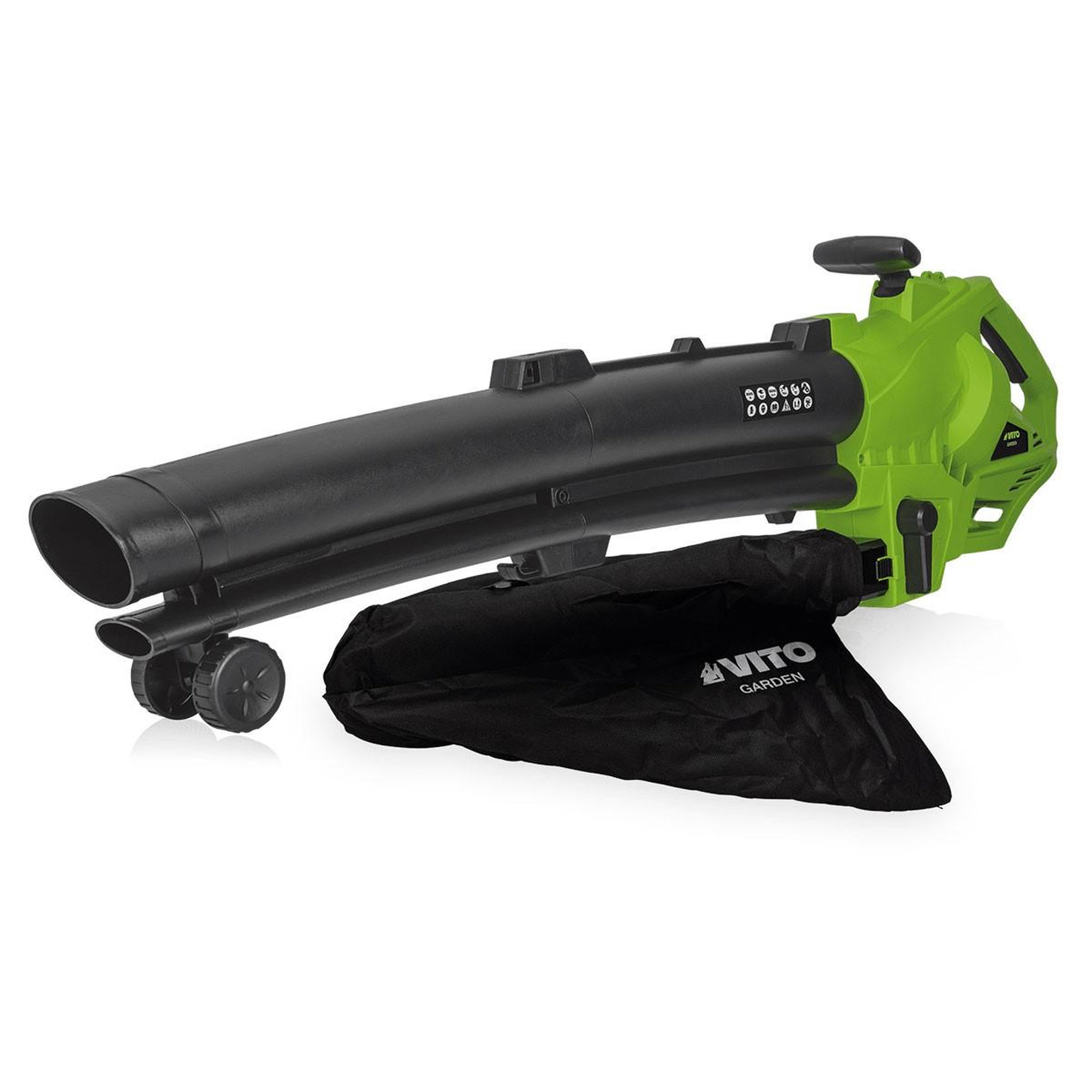 Voir la diapositive 3 : VITO Aspirateur et souffleur de feuilles 3000w sac 35l bandoulière et roulettes confort vito