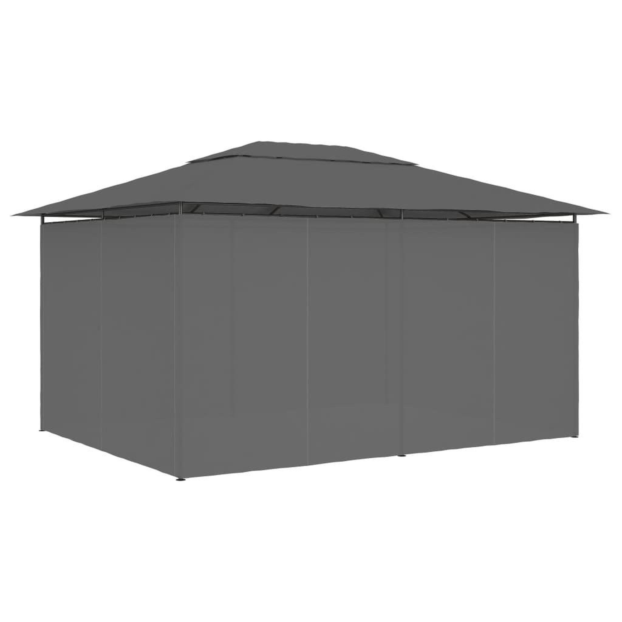 Voir la diapositive 4 : VIDAXL Tonnelle de jardin avec rideaux 4 x 3 m Anthracite