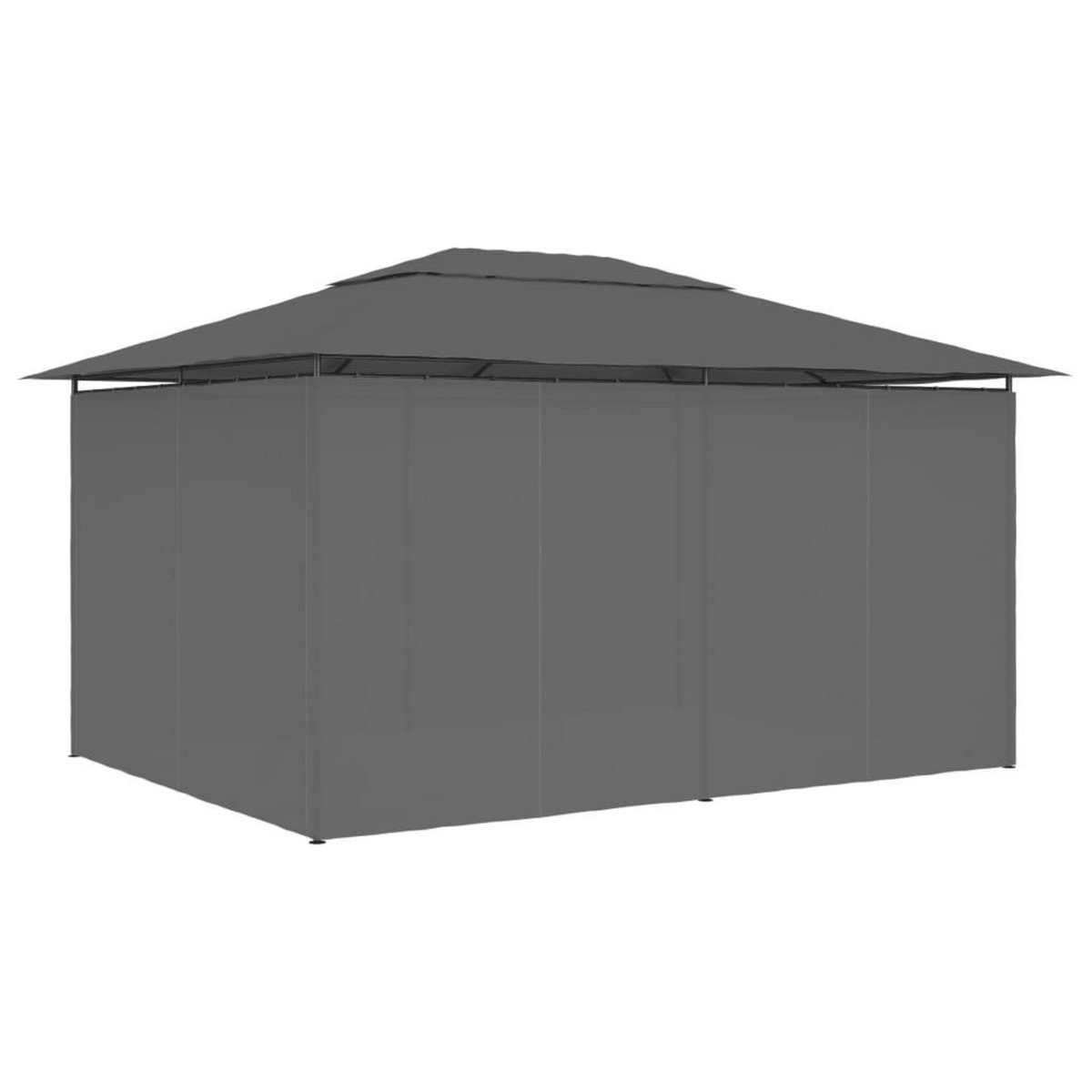 VIDAXL Tonnelle de jardin avec rideaux 4 x 3 m Anthracite