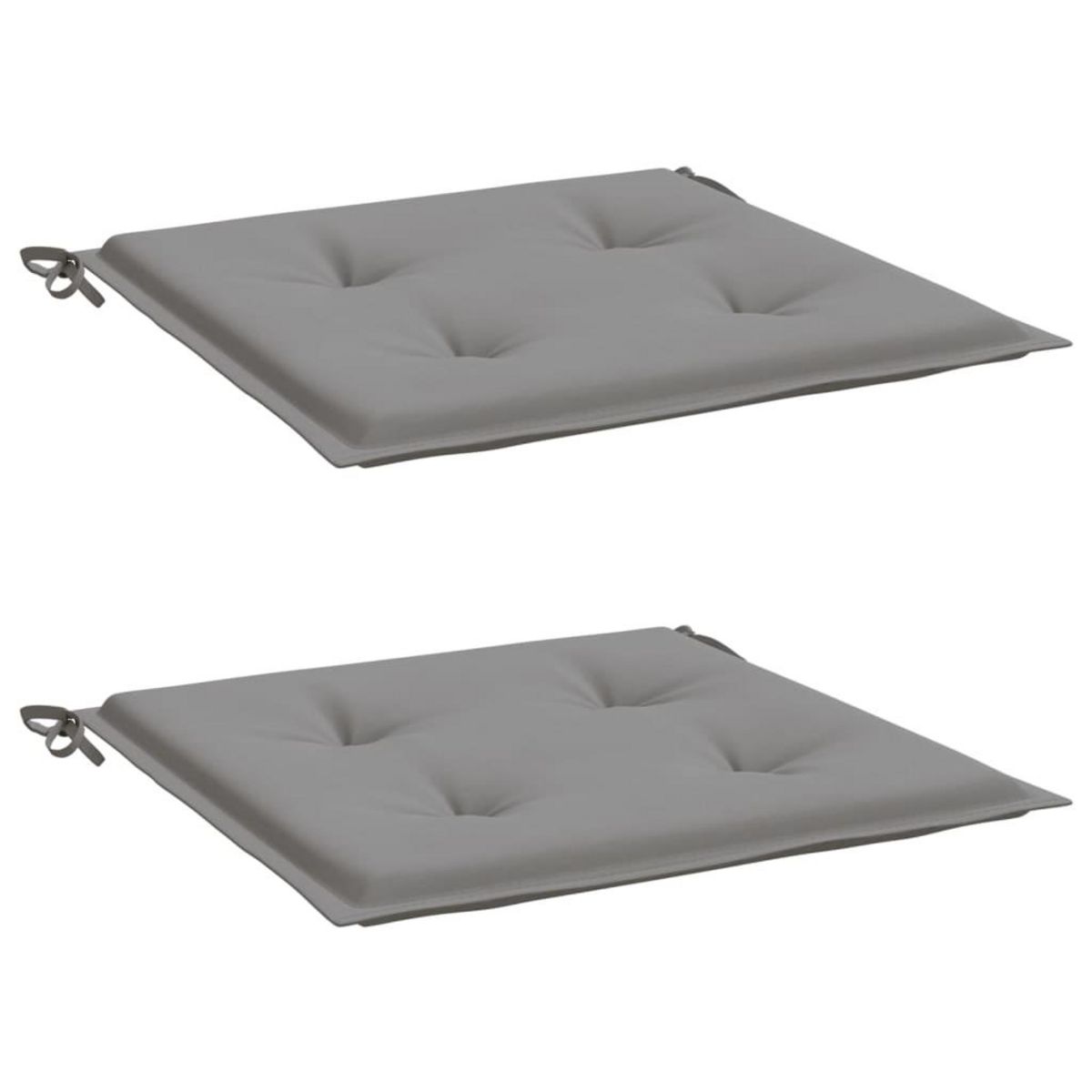 VIDAXL Coussins de chaise de jardin lot de 2 gris 50x50x3 cm