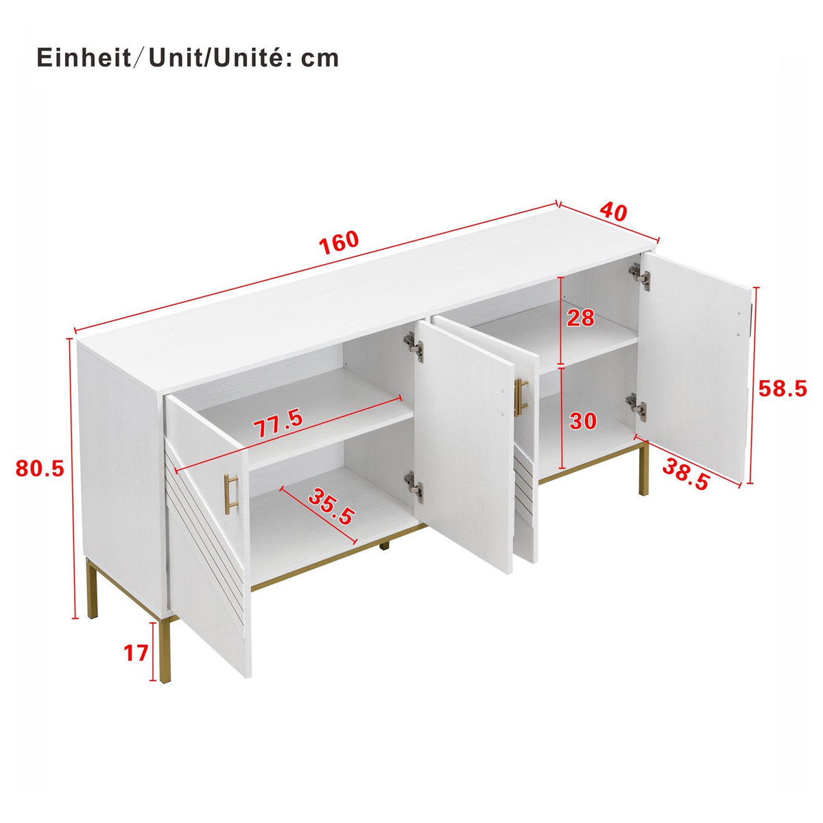 MERAX Buffet 4 porte(s) 0 tiroir(s)