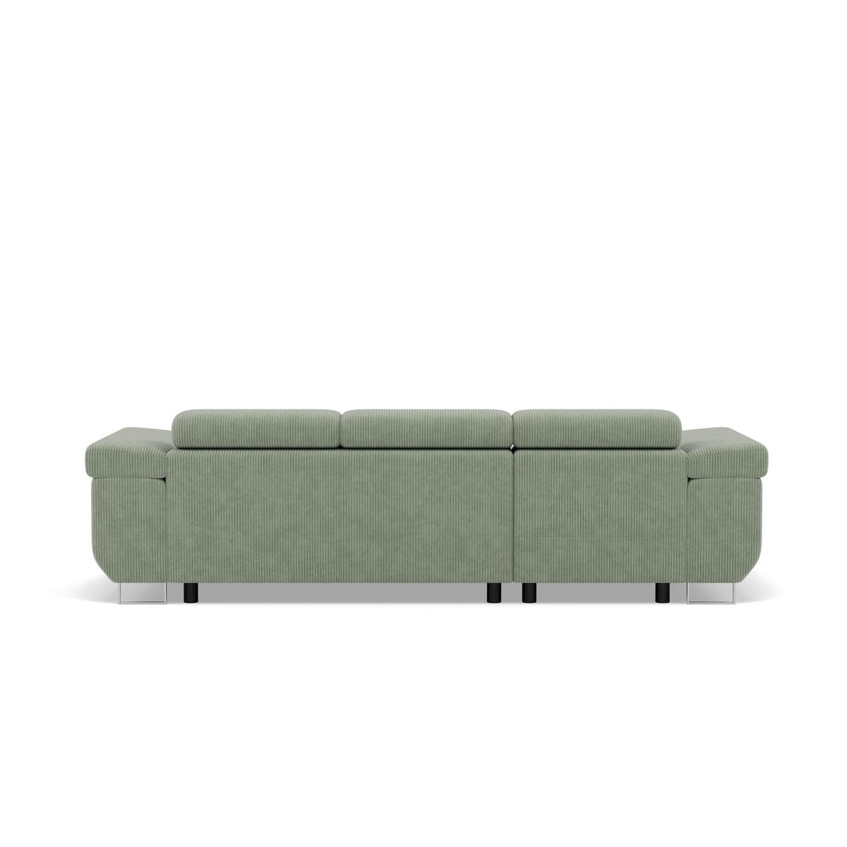 BEST MOBILIER Pablo - canapé d'angle gauche - 6 places - convertible avec coffre et têtières réglables - en velours côtelé