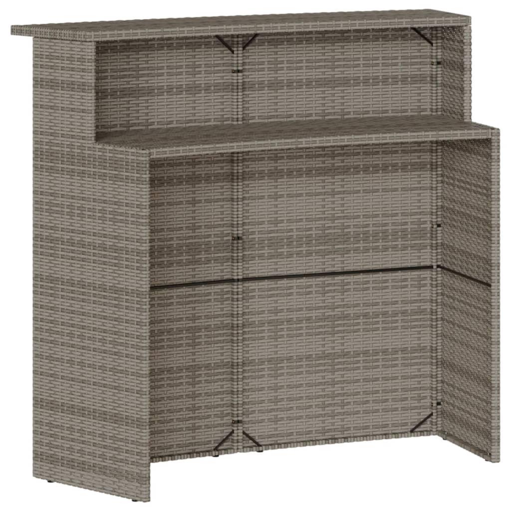 Voir la diapositive 5 : VIDAXL Ensemble de bar de jardin 5 pcs avec coussins gris poly rotin