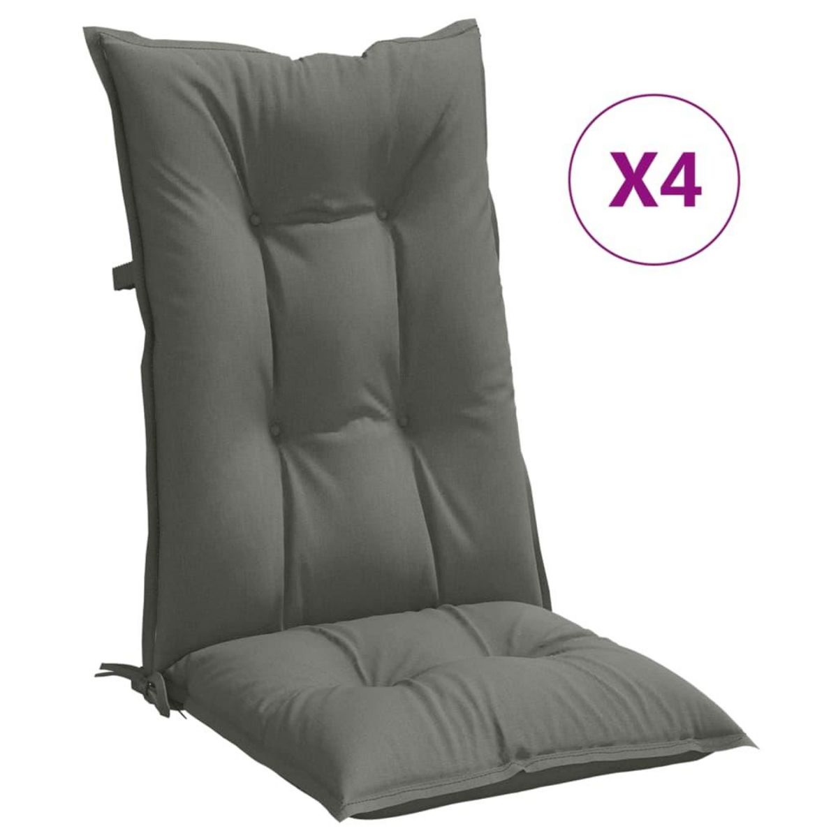 VIDAXL Coussins de chaise a dossier haut lot de 4 gris fonce melange