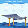 Voir la diapositive 6 : OUTSUNNY Bac à sable bateau de pirate en bois - voile d'ombrage, coffre rangement, gouvernail - bois sapin pré-huilé