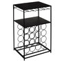 Voir la diapositive 1 : The Home Deco Factory Desserte sur pieds  porte bouteille - L. 45 x H. 70 cm - Noir