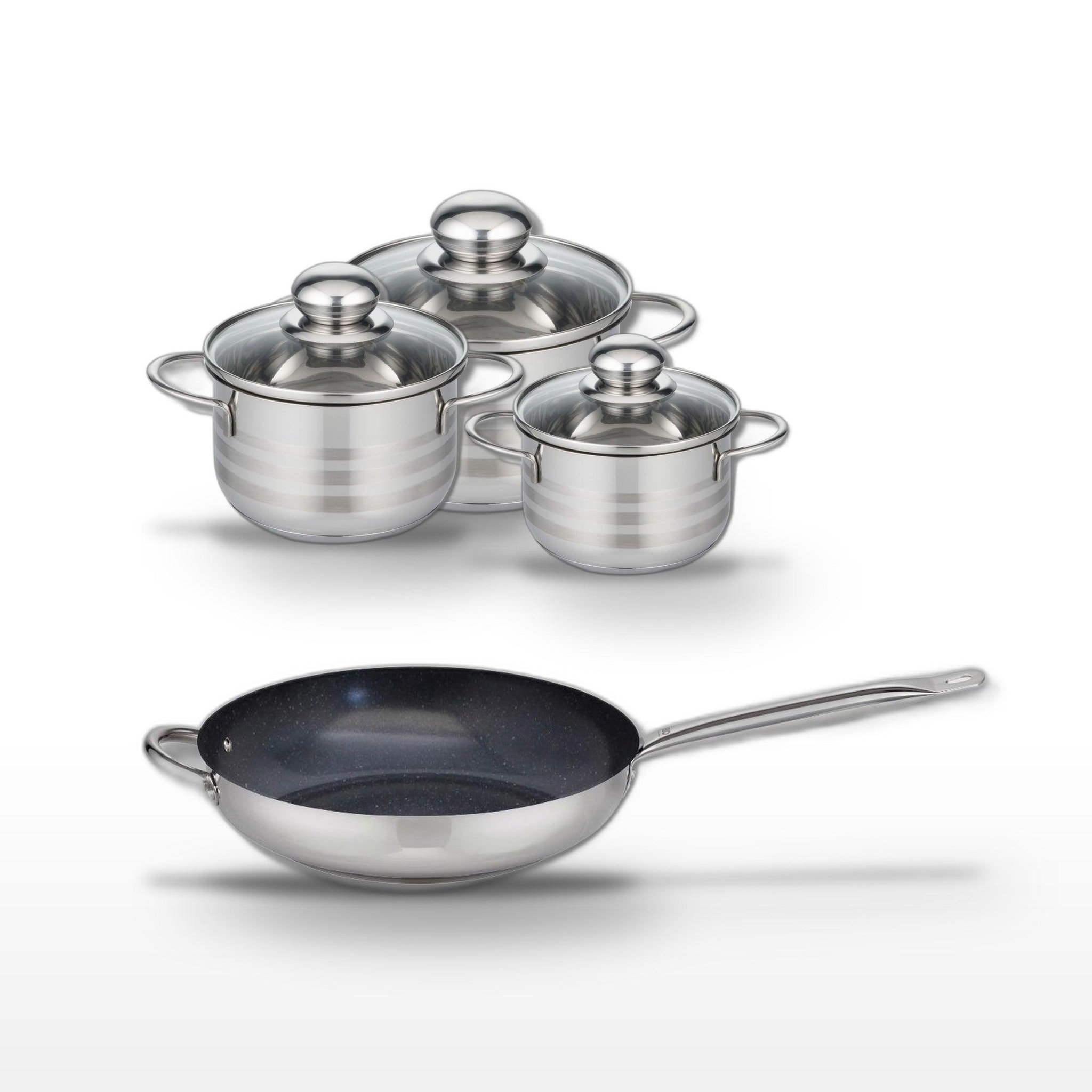 ELO Lot poêle céramique 32cm et 3 faitouts elo profi therm platinum