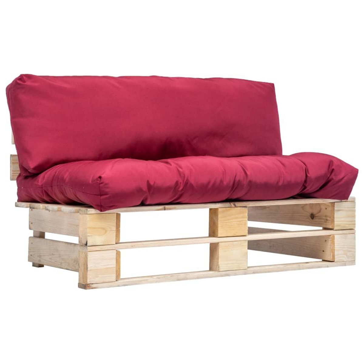 VIDAXL Canape de jardin palette avec coussins rouge Pinede