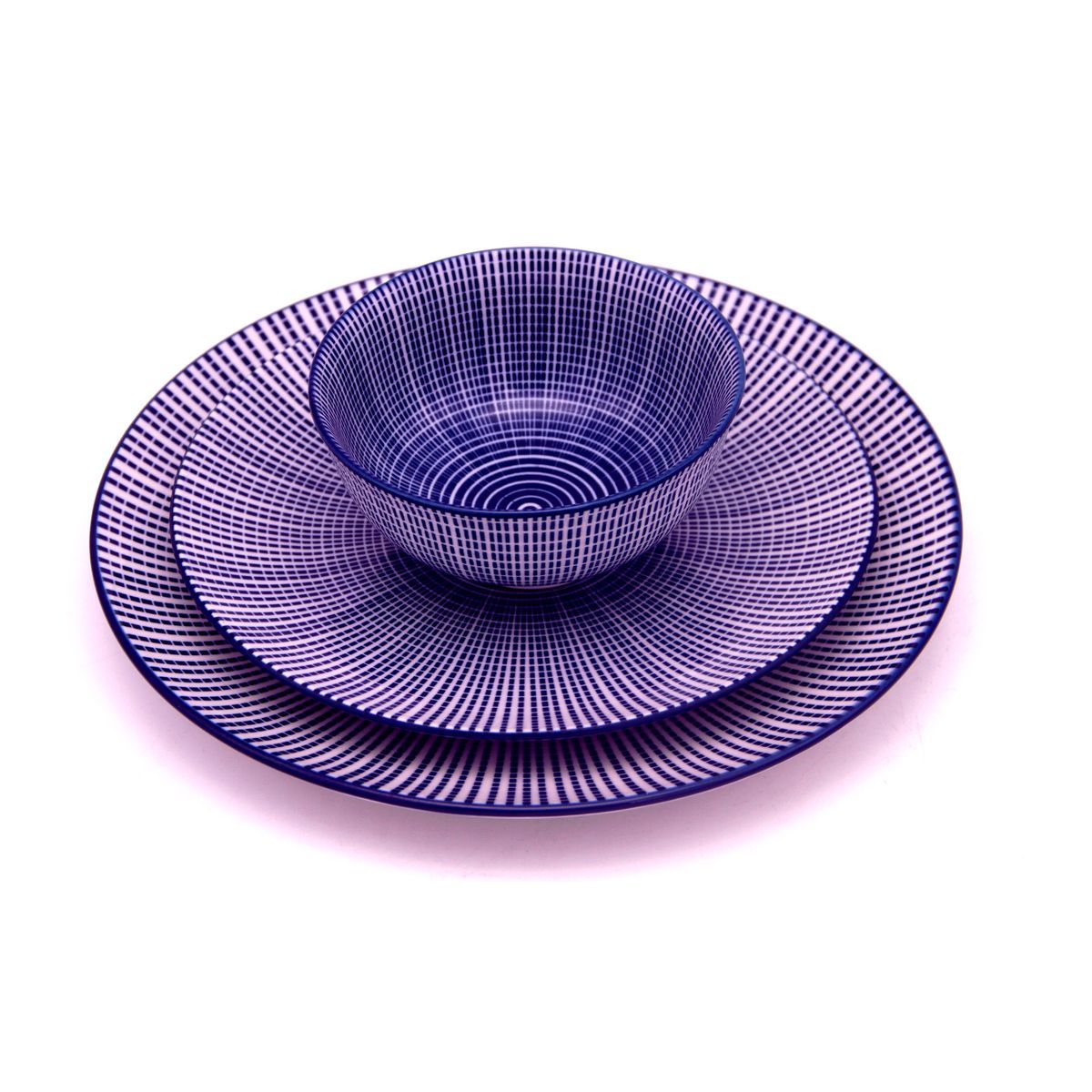 Service d'assiettes 18 pièces céramique SAIGON BLEU