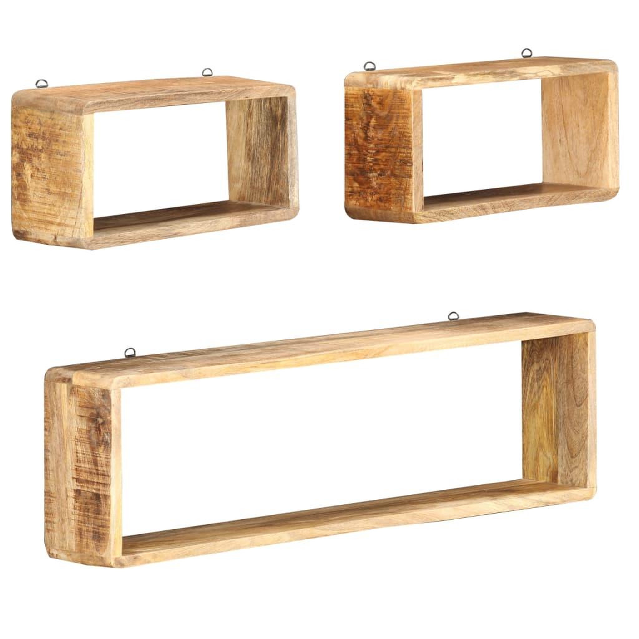 VIDAXL Ensemble d'etagere cube 3 pcs bois solide de manguier