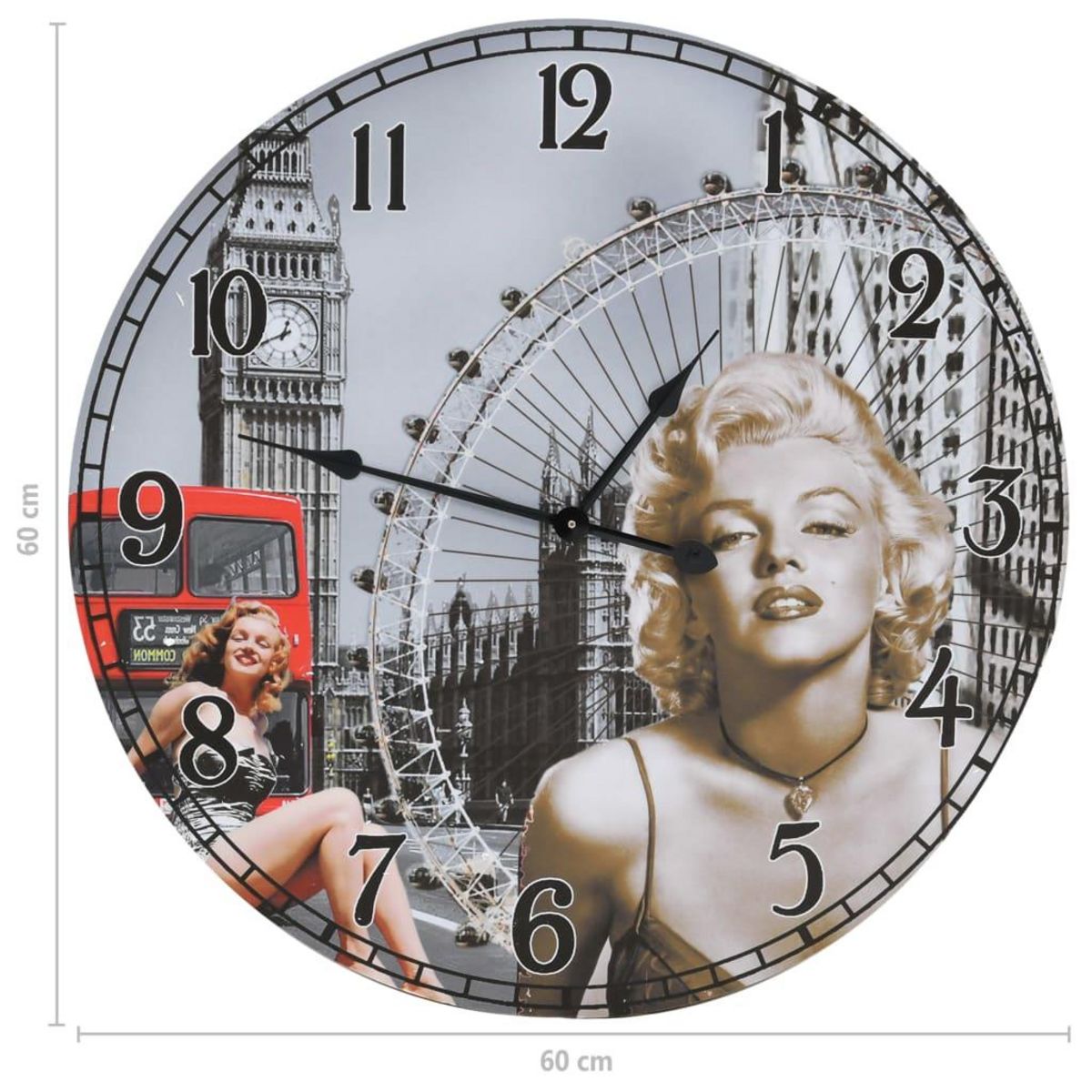 VIDAXL Horloge murale vintage 60 cm