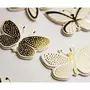  8 Autocollants 3D - Papillons - Dorés