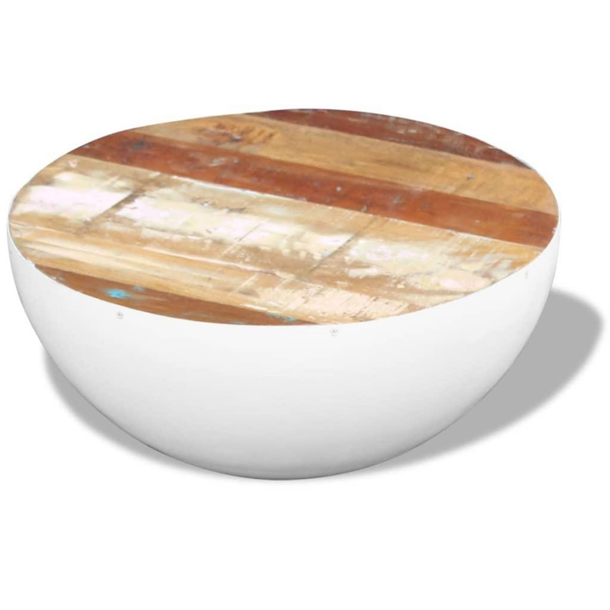 VIDAXL Table basse Forme de bol Bois de recuperation massif 60x60x30cm