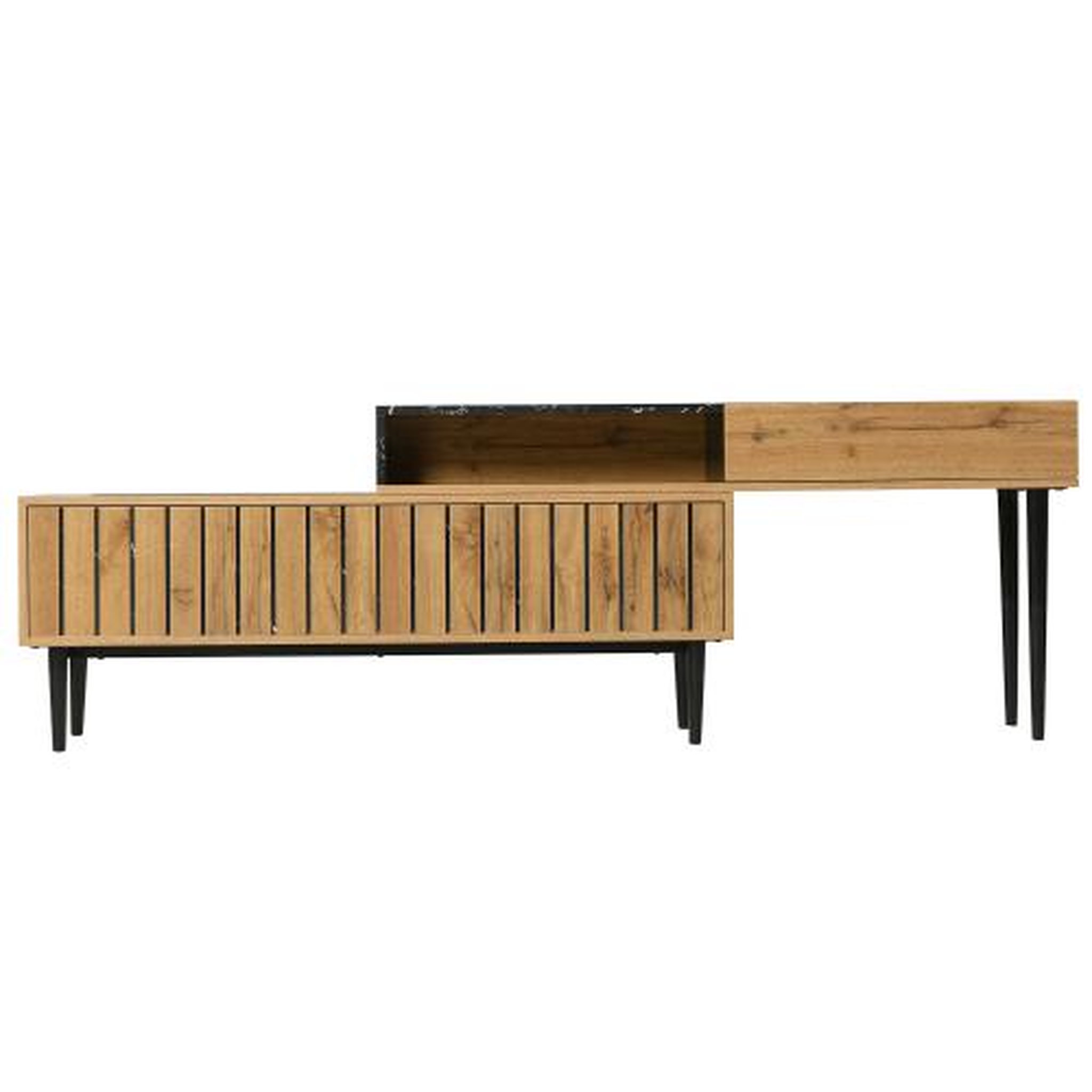 MERAX Meuble tv naturel 129 cm mdf