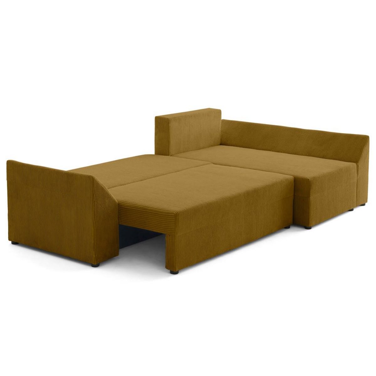 BEST MOBILIER Mike - canapé d'angle réversible - 4 places - convertible avec coffre - en velours côtelé