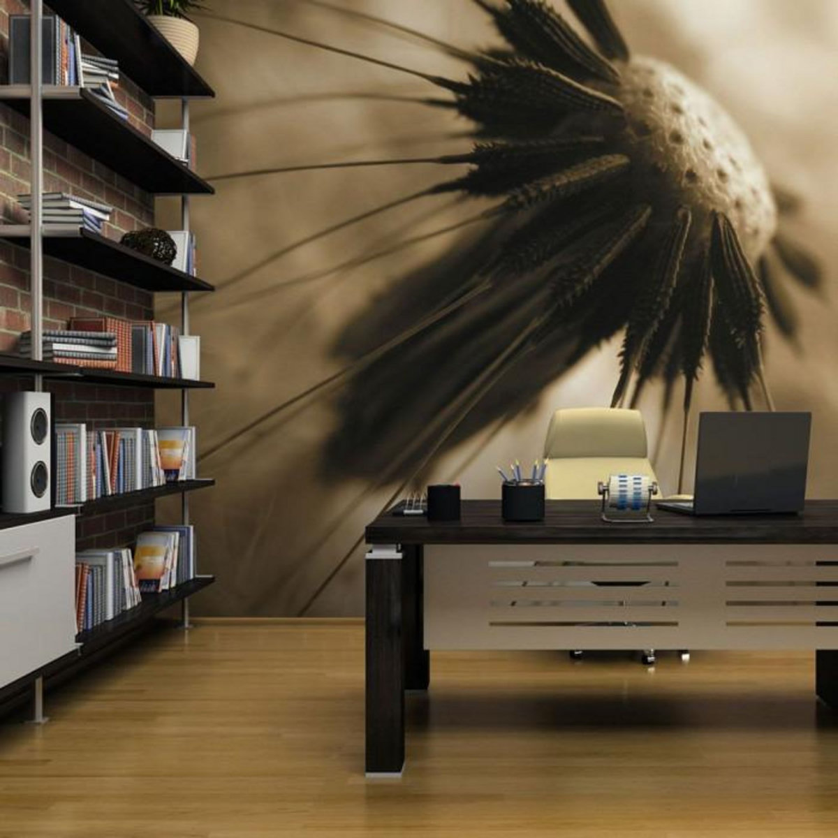 Paris Prix Papier Peint  Pissenlit Sépia II